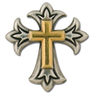 Kreuz Concho Antik Silber/Gold