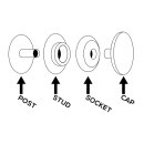 Linie 24 Druckknöpfe Nickel-10er Pack