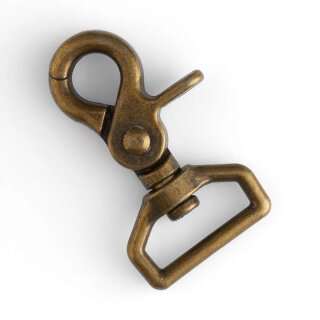 Karabiner Drehbar - 25mm Antik Messing