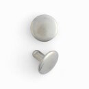 Breite Doppelkopf Niete - Mittel -  Nickel Finish